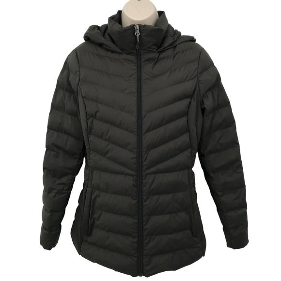 32 Degrees Heat Jackets & Blazers - 32 Degrees Heat Womens Black Puffer Hooded Zip Front Long Sleeve Jacket Size S
